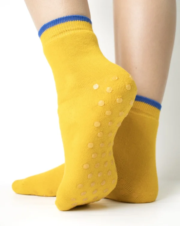 Calza antiscivolo cotone spugna giallo_ANT30 GummyClo