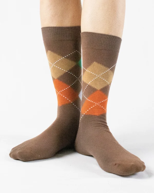 Calza-cotone biologico marrone_UK216 Singing in the rain