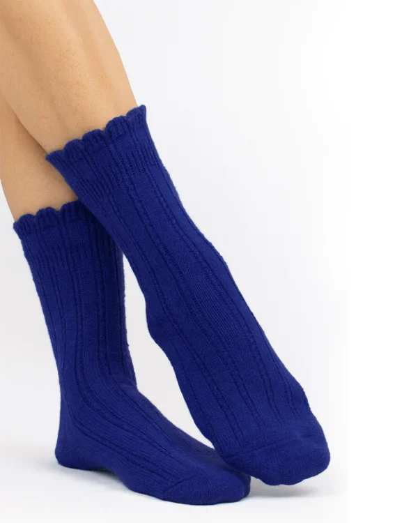 Calza-lana-merino-cortissimo-ricamo-bluette_DC97 Vega