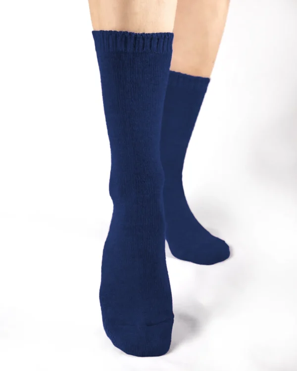 Calza-lana-merino-corto-blu scuro_DC121 Wooly