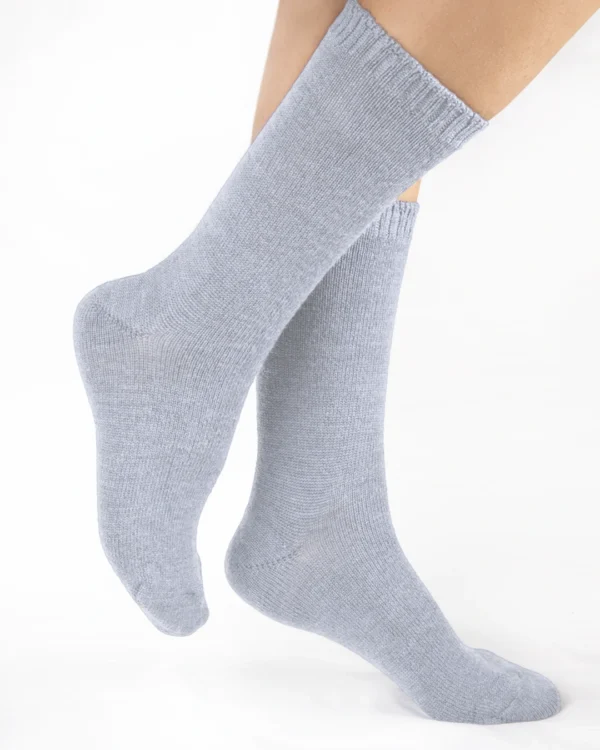 Calza-lana-merino-corto-grigio-chiaro_DC121 Wooly