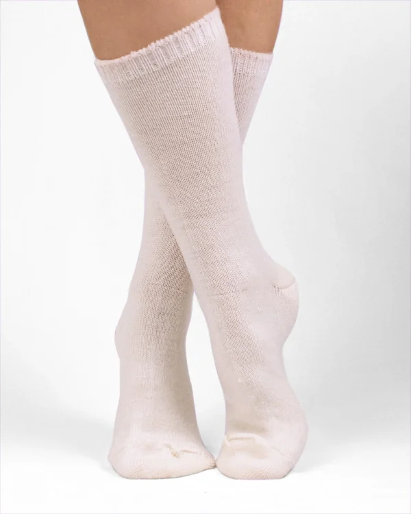 Calza-lana-merino-corto-panna_DC121 Wooly