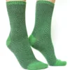 Calza-lana-merino-corto-tartan-spiga-verde_DC230 PouleWhisper