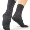 Calza-lana-merino-corto-traforato-antracite_TR25 Dalia