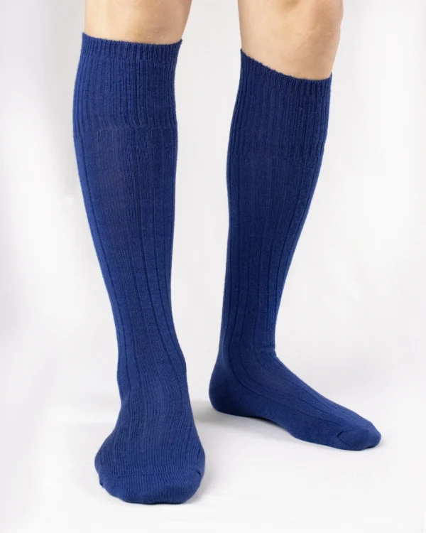 Calza-lana-merino-gambaletto-blu_UL79 Navos