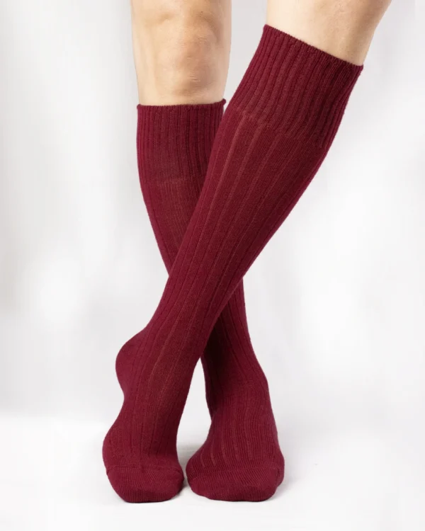 Calza-lana-merino-gambaletto-bordeaux_UL79 Navos