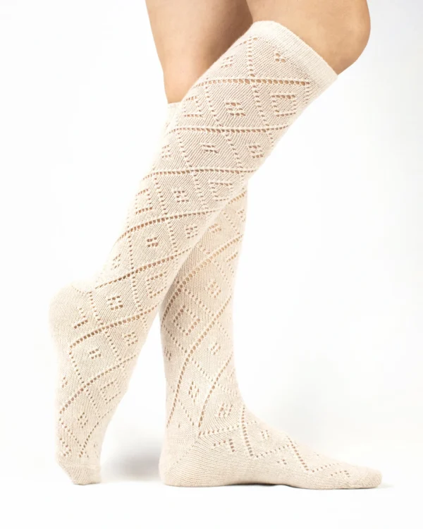 Calza-lana-merino-gambaletto-traforato-legno_TR24 Ermione