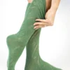 Calza-lana-merino-gambaletto-traforato-verde_TR24 Ermione